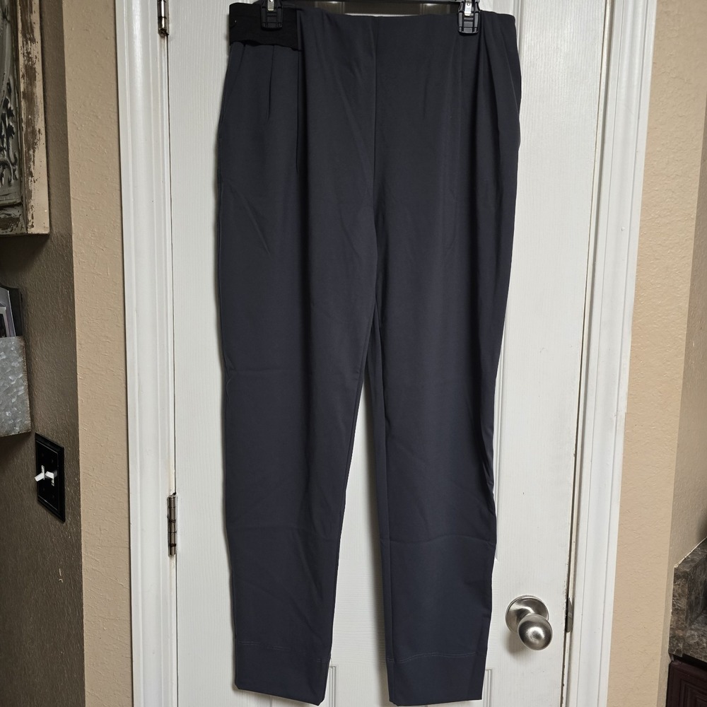 Aday Turn It Up Pants Women's Large High Rise Tapered Stretch Gray
